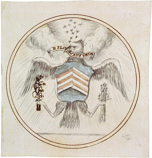 Charles Thomson’s design for the Great Seal
1782
Courtesy of National Archives and Records Administration